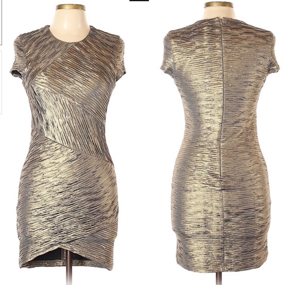 Torn by Ronny Kobo M Metallic Mini Dress Kaitlyn